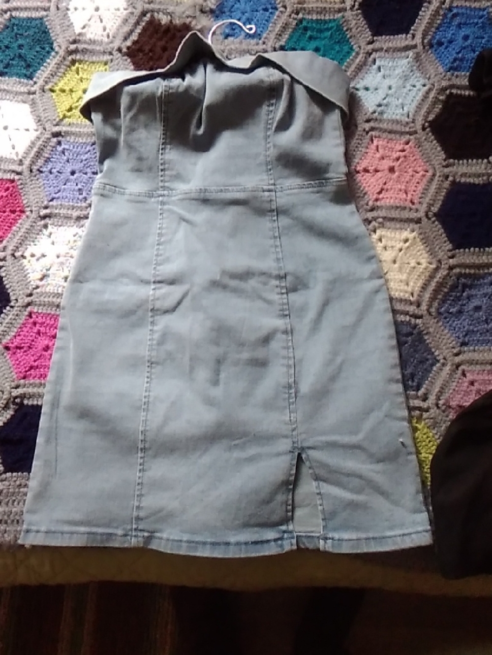 Light Blue Strapless Denim Dress
